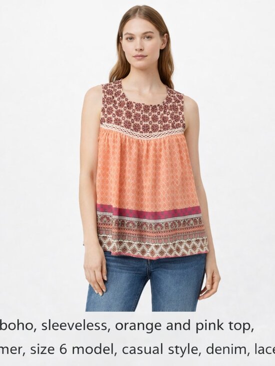 fig and flower Tops - Fig and Flower Tank Top Size Small NWT lace scoop neck